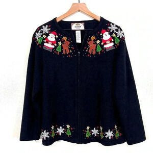 Tiara Christmas Santa and Reindeer Cardigan